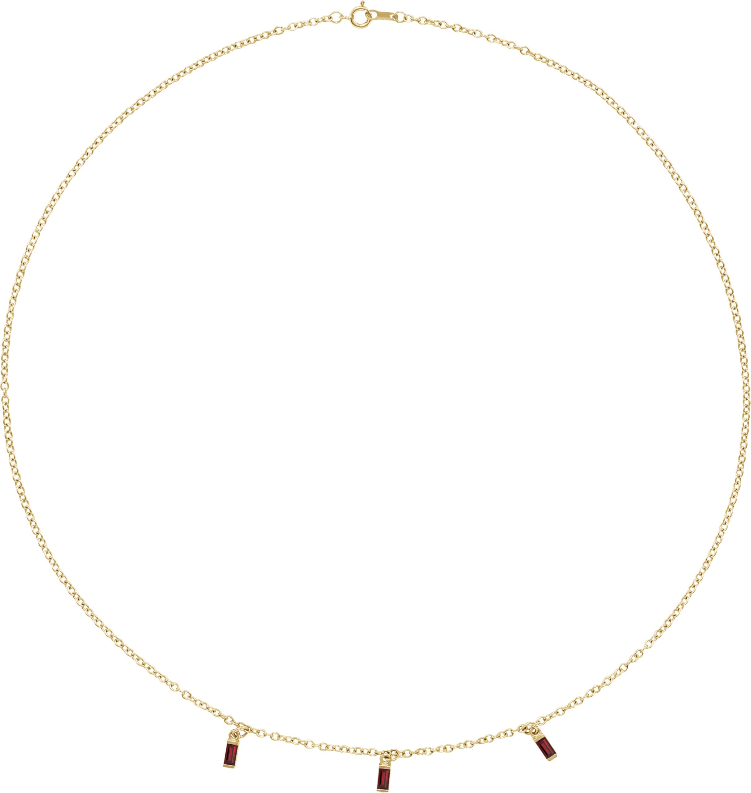 14K Rose Natural Green Tourmaline 16" Necklace