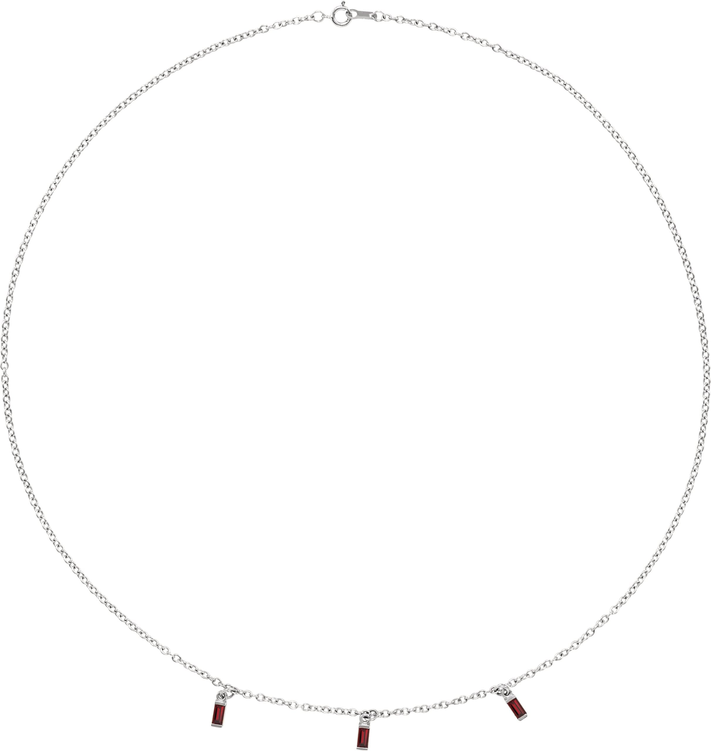 14K Rose Natural Green Tourmaline 16" Necklace