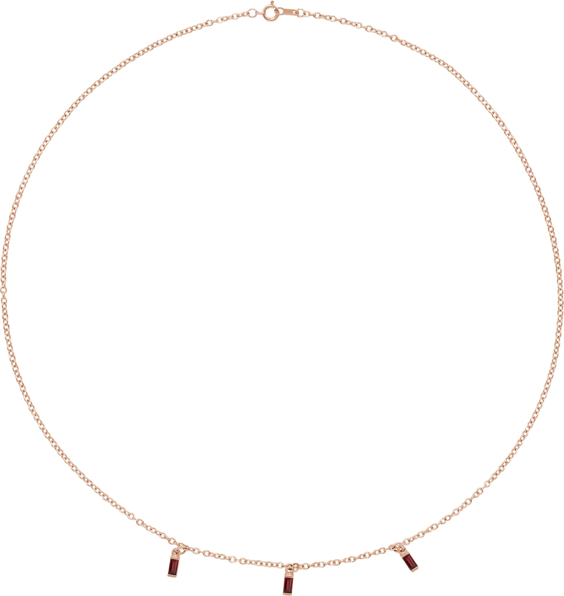 14K Rose Natural Green Tourmaline 16" Necklace