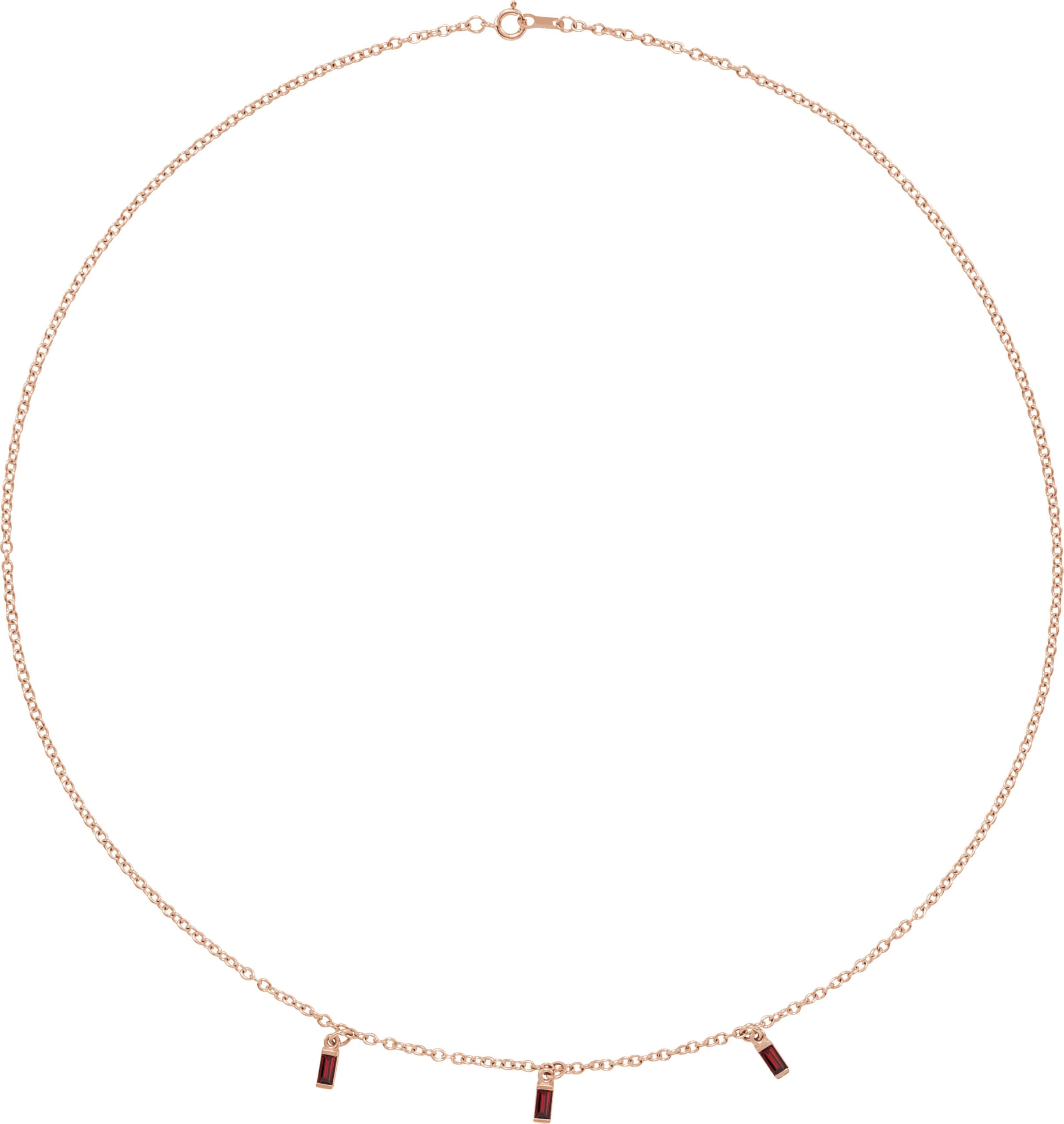 14K Rose Natural Green Tourmaline 16" Necklace