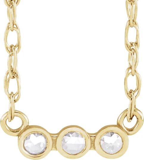 Rose-Cut Three-Stone Necklace