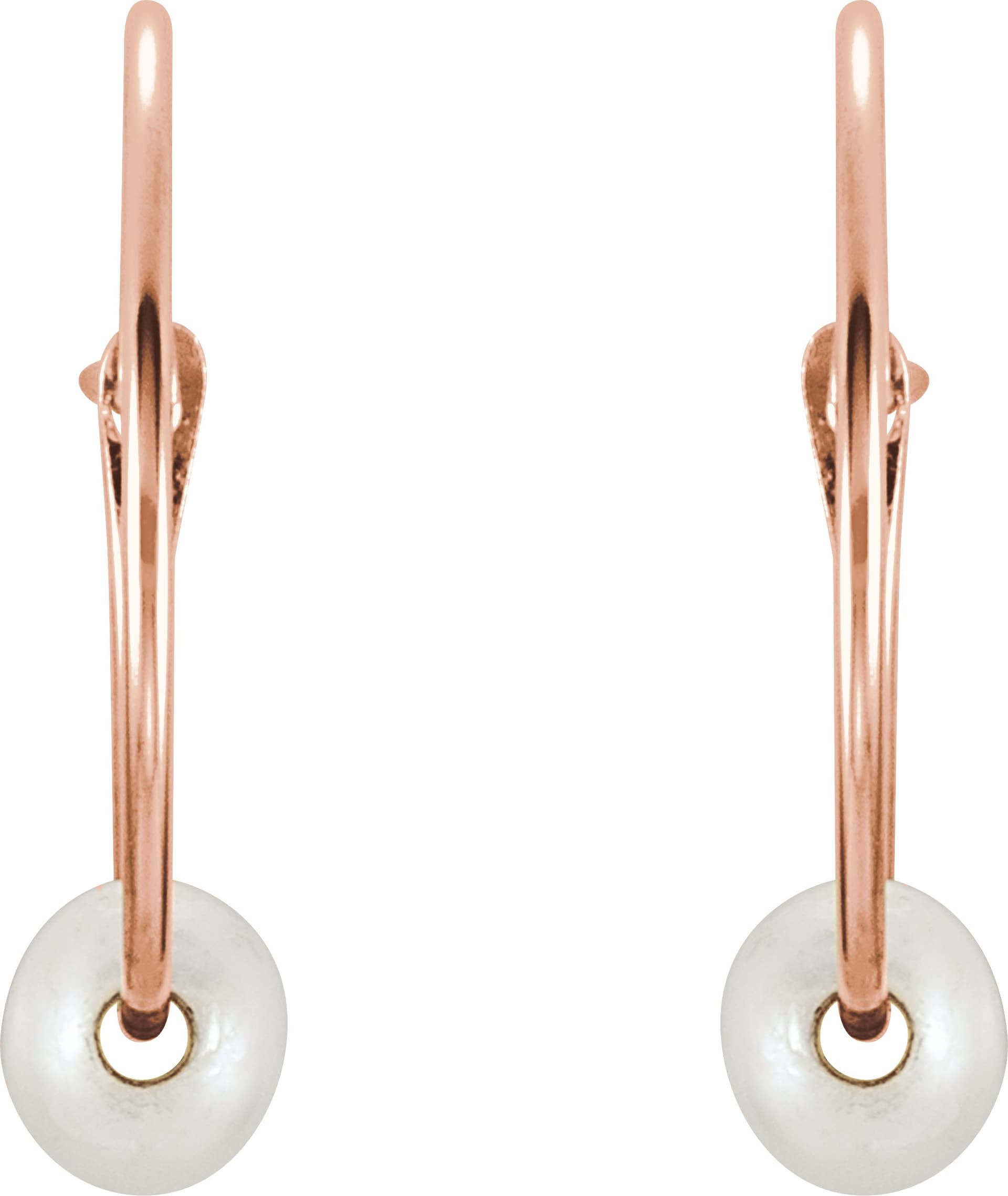 Youth Pearl Huggie Earrings view 2