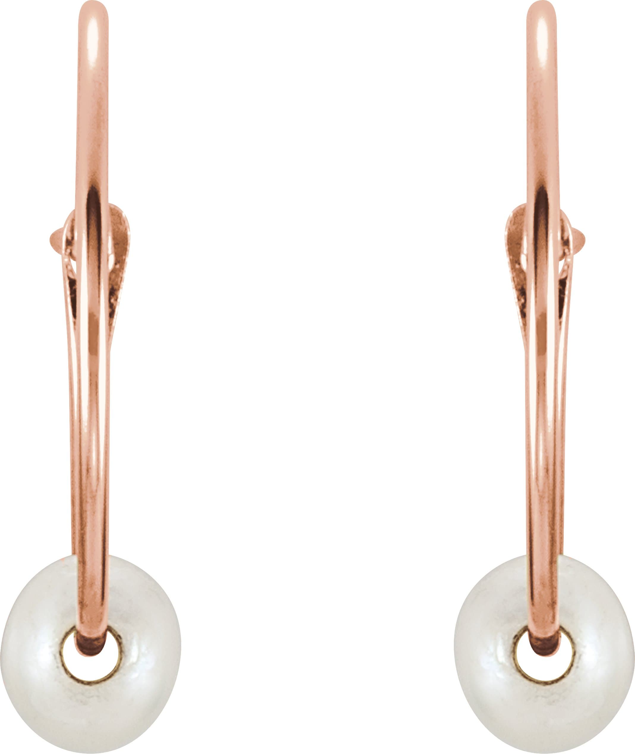 Youth Pearl Huggie Earrings view 2