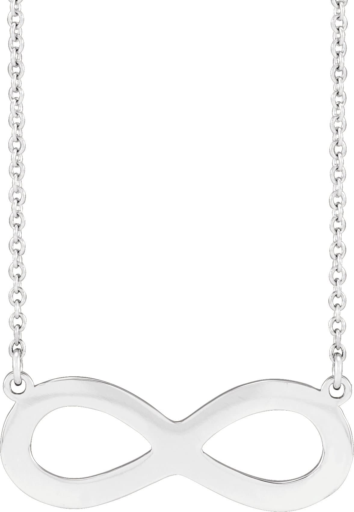 14K Rose Engravable Infinity Family 18 Necklace