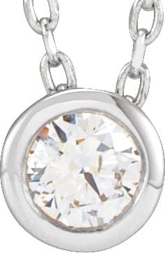 14K Rose 1/10 CT Lab-Grown Diamond Bezel-Set 16-18 Necklace