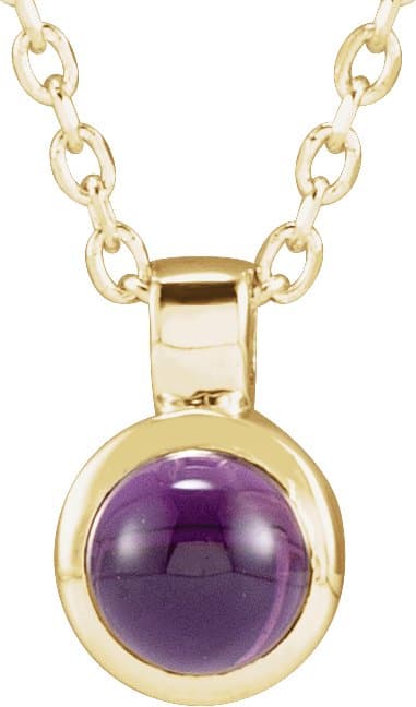 14K Rose Natural Onyx Bezel-Set 16-18 Necklace