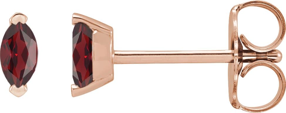 14K Rose Natural Mozambique Garnet Earrings