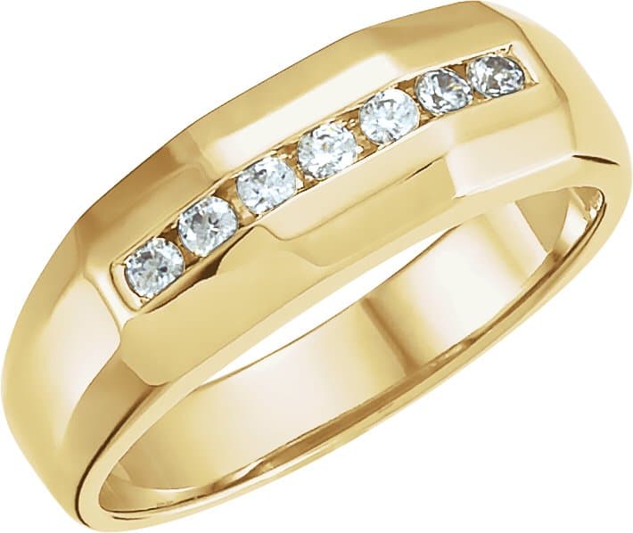14K White 1/5 CTW Natural Diamond Channel-Set Band