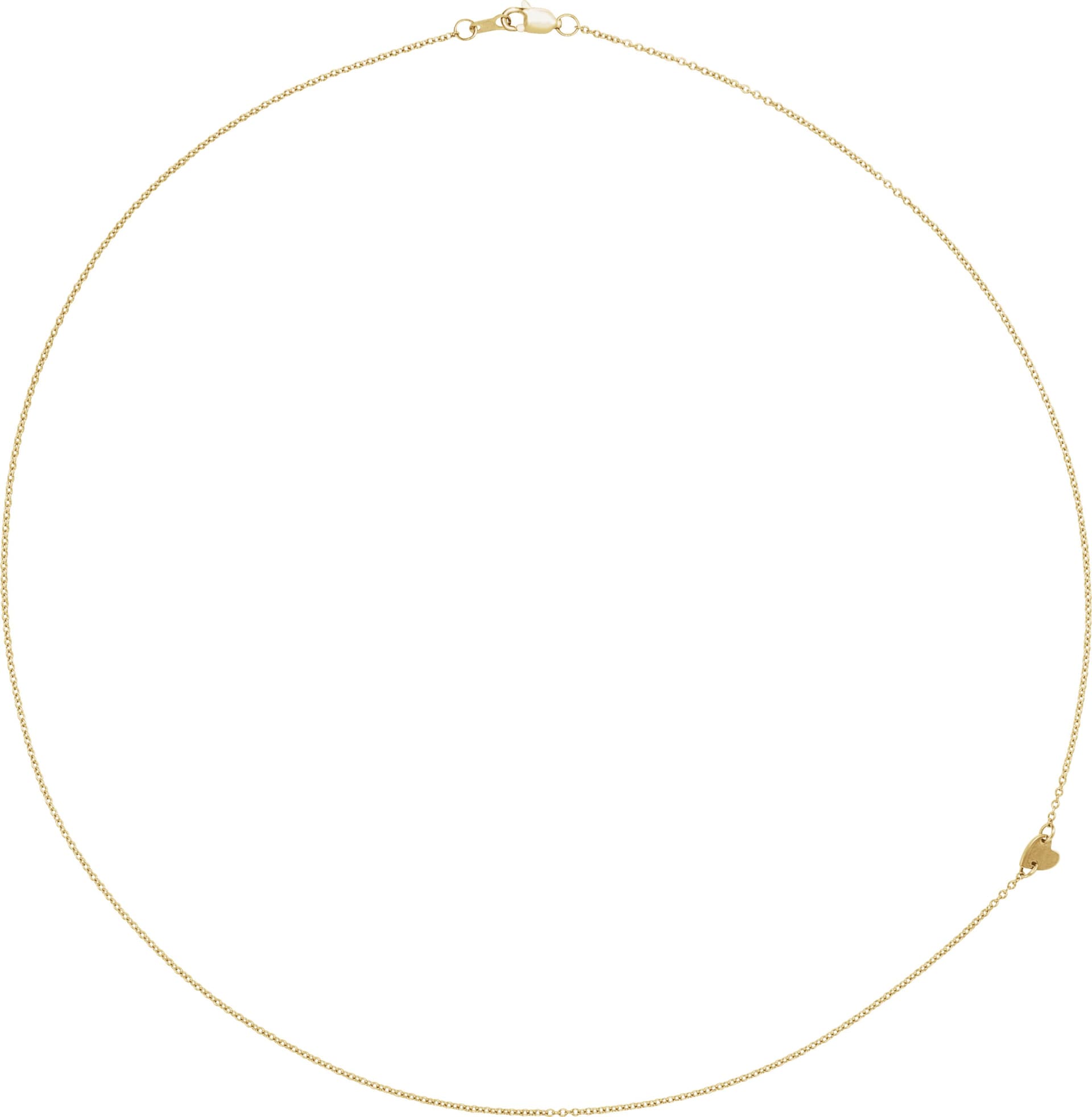 14K Rose Sideways Off-Center Heart 18 Necklace