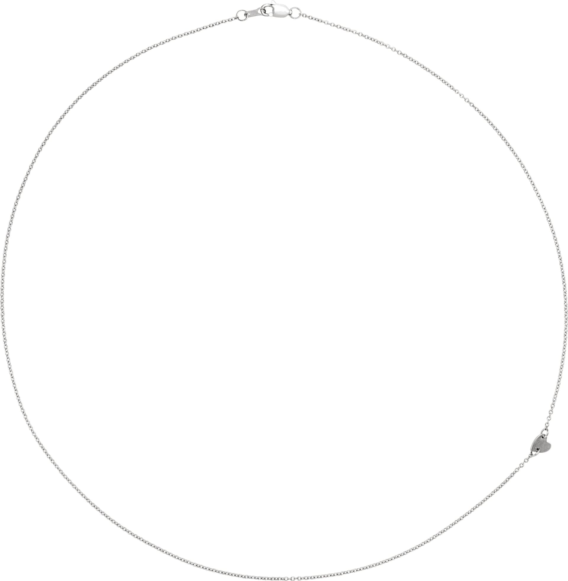 14K Rose Sideways Off-Center Heart 18 Necklace