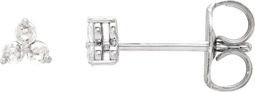 14K Rose 1/5 CTW Rose-Cut Natural Diamond Three-Stone Earrings