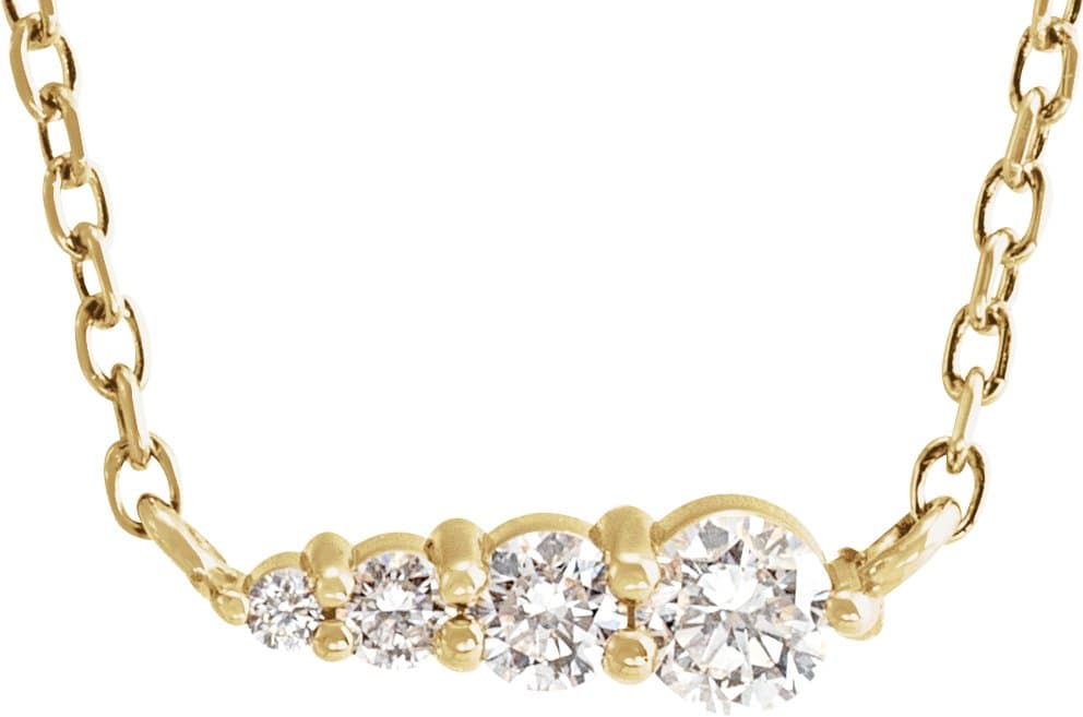 14K Yellow 1/10 CTW Natural Diamond Graduated 16 Necklace