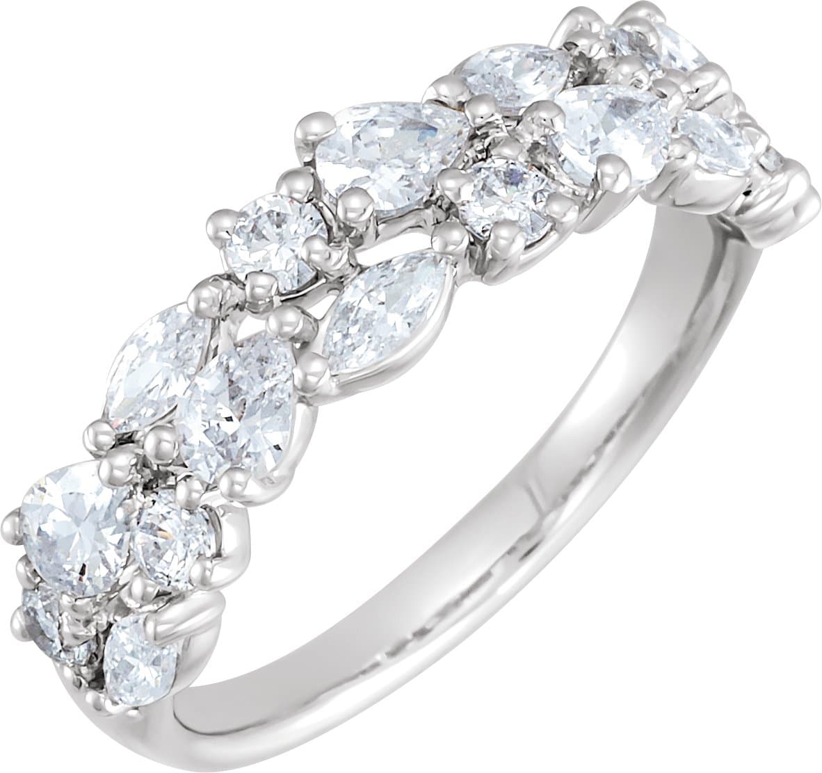 14K Rose 1 3/8 CTW Natural Diamond Anniversary Band