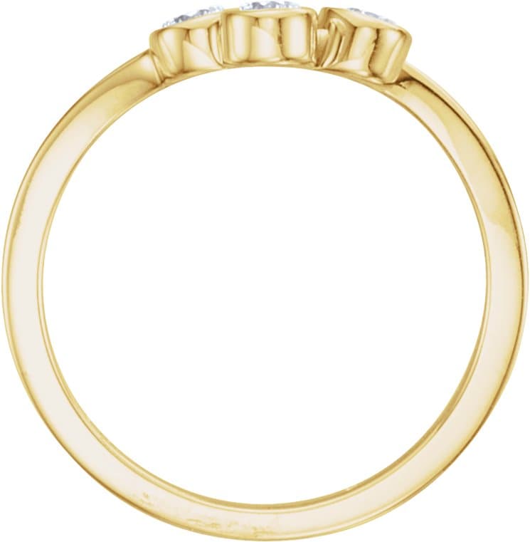 Three-Stone Bezel-Set Ring view 2