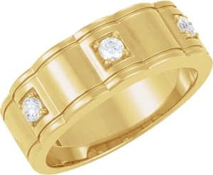 14K White 1/4 CTW Natural Diamond Three-Stone Ring