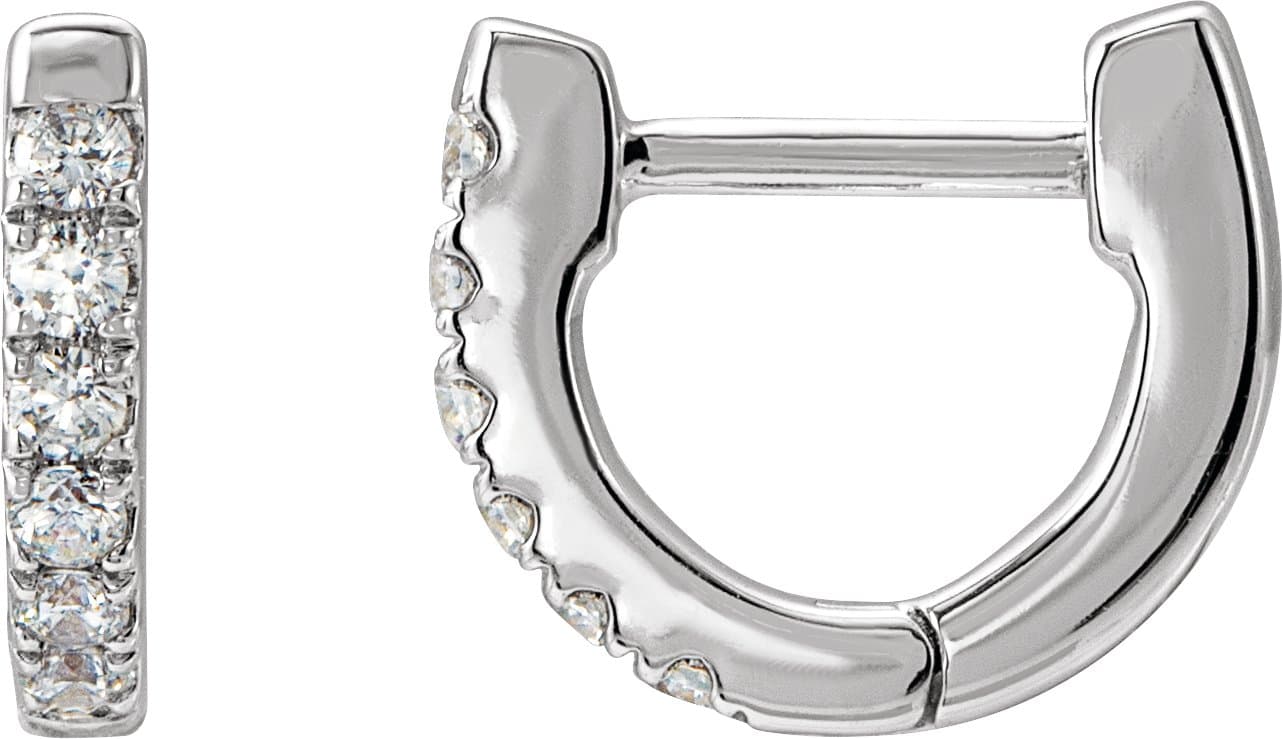Accented U-Hoop Earrings view 1