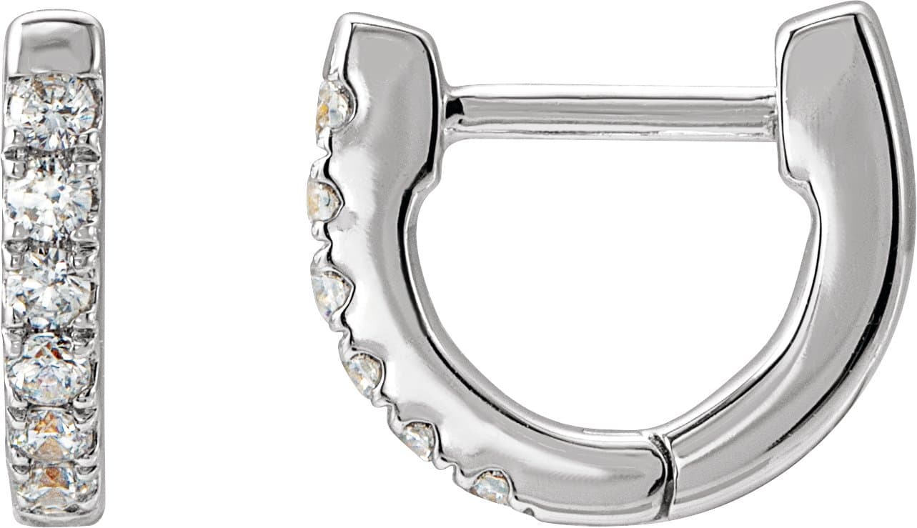 14K Rose 1/6 CTW Natural Diamond Hoop Earrings