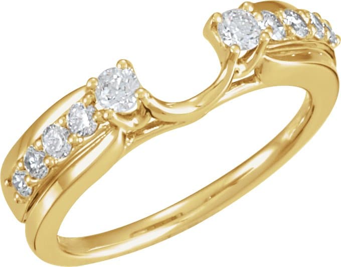14K White 1/2 CTW Natural Diamond Wrap-Style Enhancer Ring