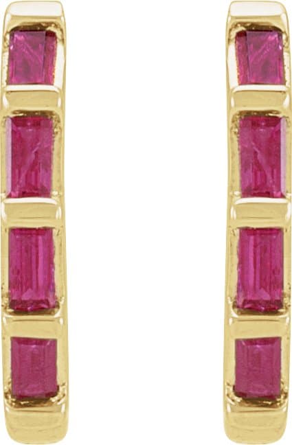 Baguette Huggie Earrings view 2