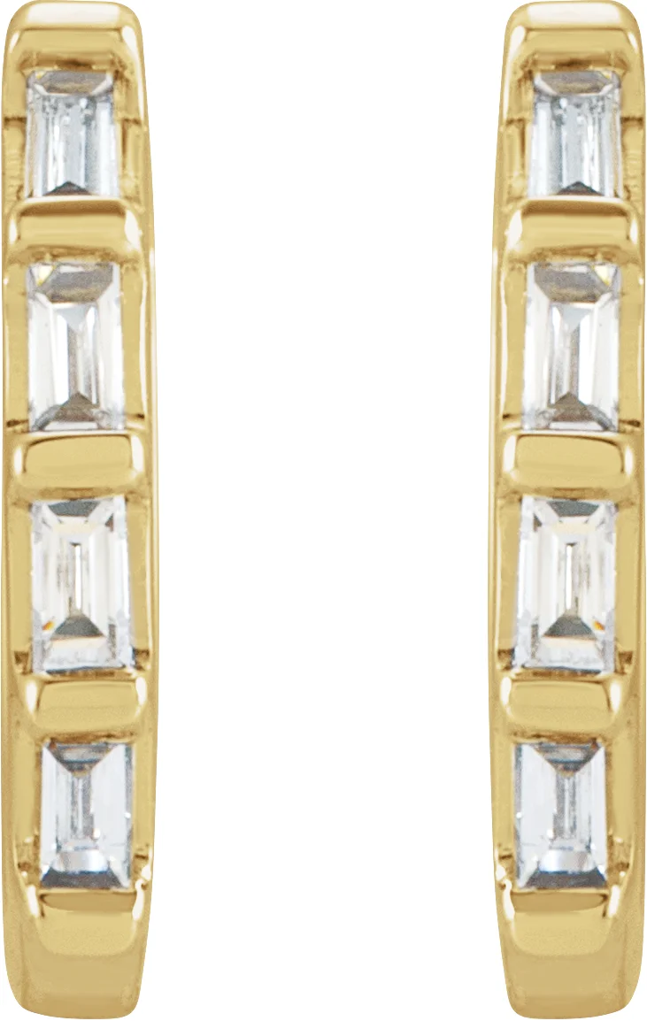 Baguette Huggie Earrings, view 3