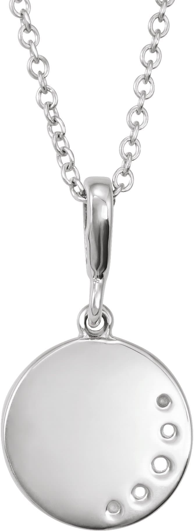 Crescent Moon Disc Necklace or Pendant view 3