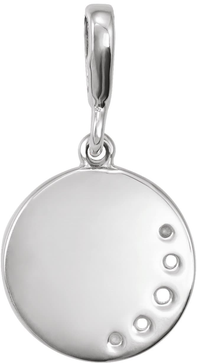 Crescent Moon Disc Necklace or Pendant view 3