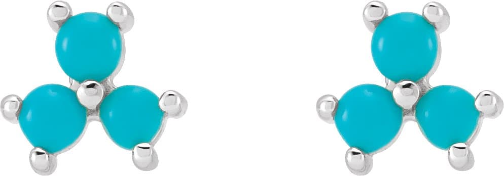 Three-Stone Cabochon Earrings view 2