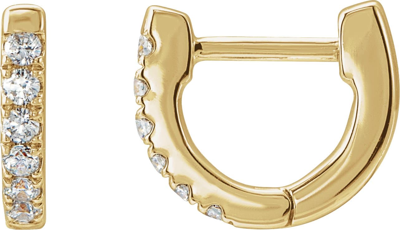 14K Rose 1/6 CTW Natural Diamond Hoop Earrings