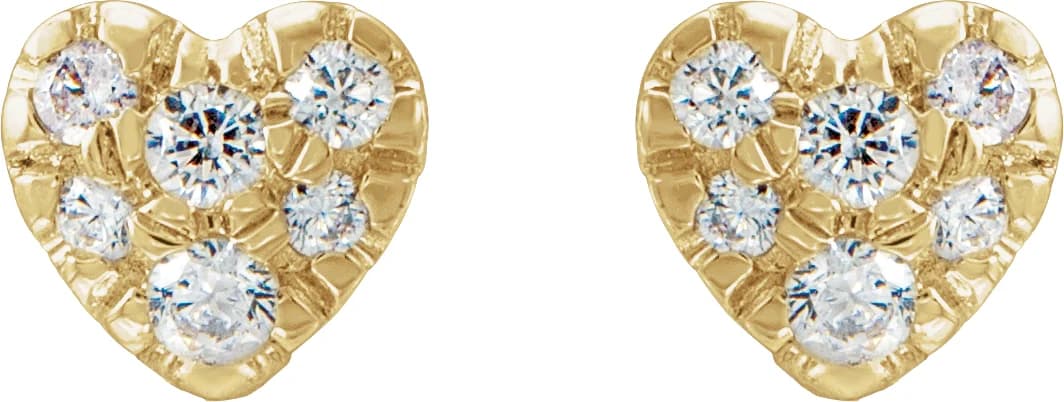 Cluster Heart Earrings, view 3