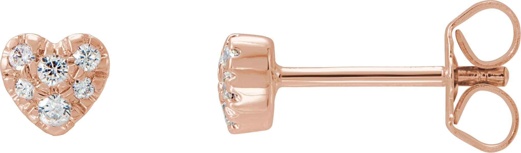 14K Rose 1/10 CTW Natural Diamond Heart Earrings