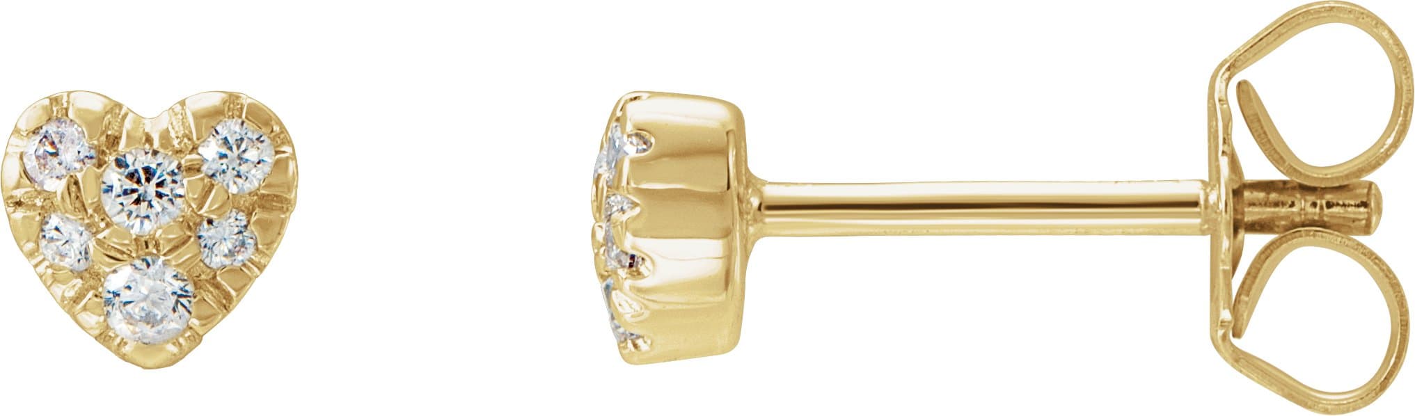 14K Rose 1/10 CTW Natural Diamond Heart Earrings