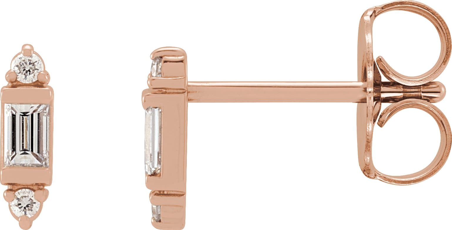 14K Rose 1/10 CTW Natural Diamond Earrings