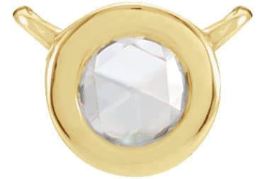 14K Rose .03 CT Rose-Cut Natural Diamond Bezel-Set 18 Necklace