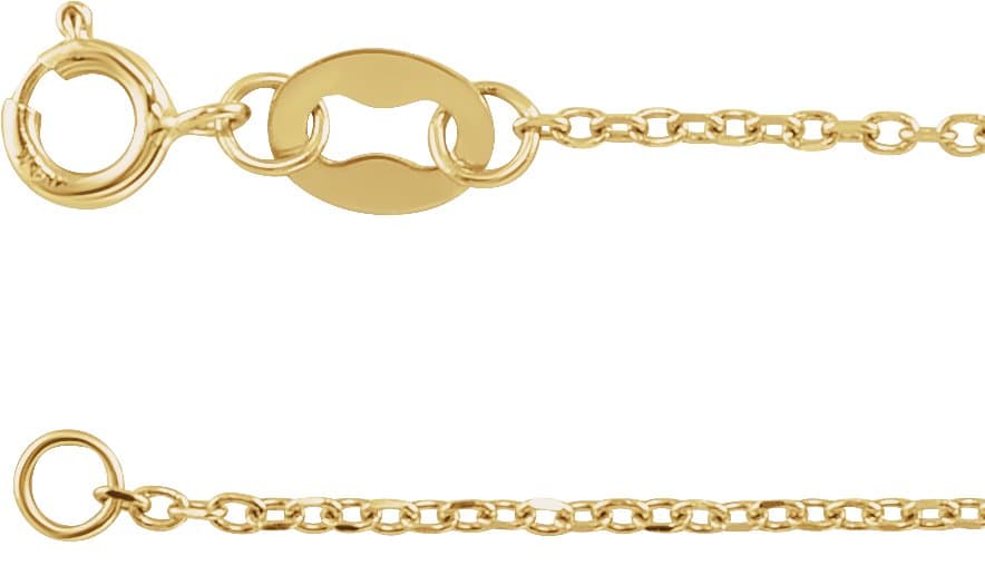 10K Rose 1 mm Diamond-Cut Cable 20 Chain