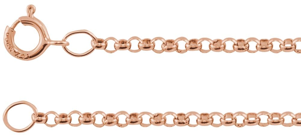 14K Rose 1.5 mm Rolo 16 Chain