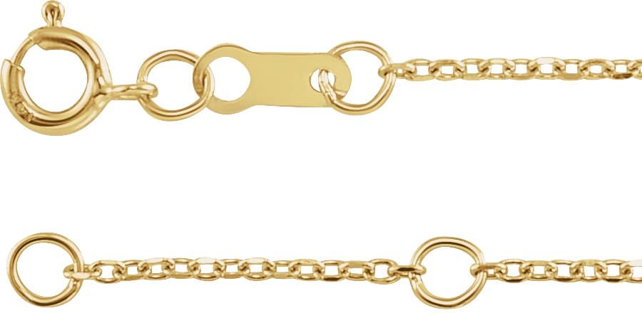 10K Rose 1 mm Diamond-Cut Cable 20 Chain