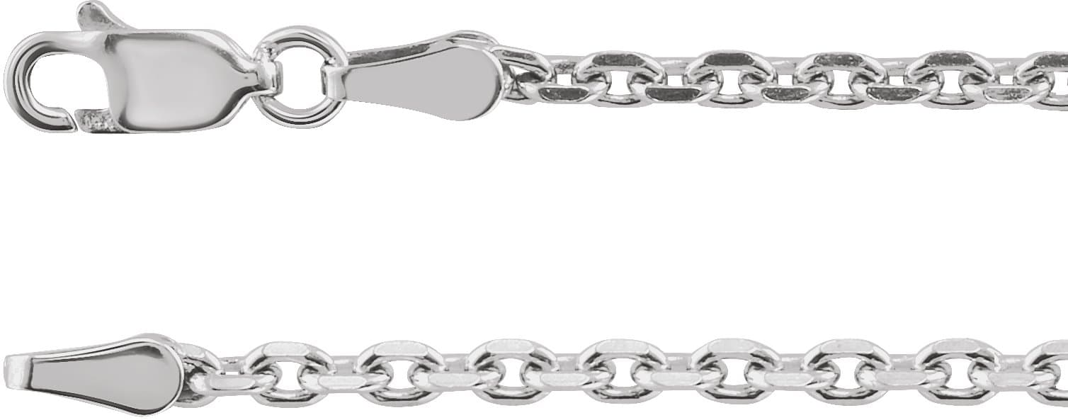 14K Rose 2.5 mm Diamond-Cut Cable 16 Chain