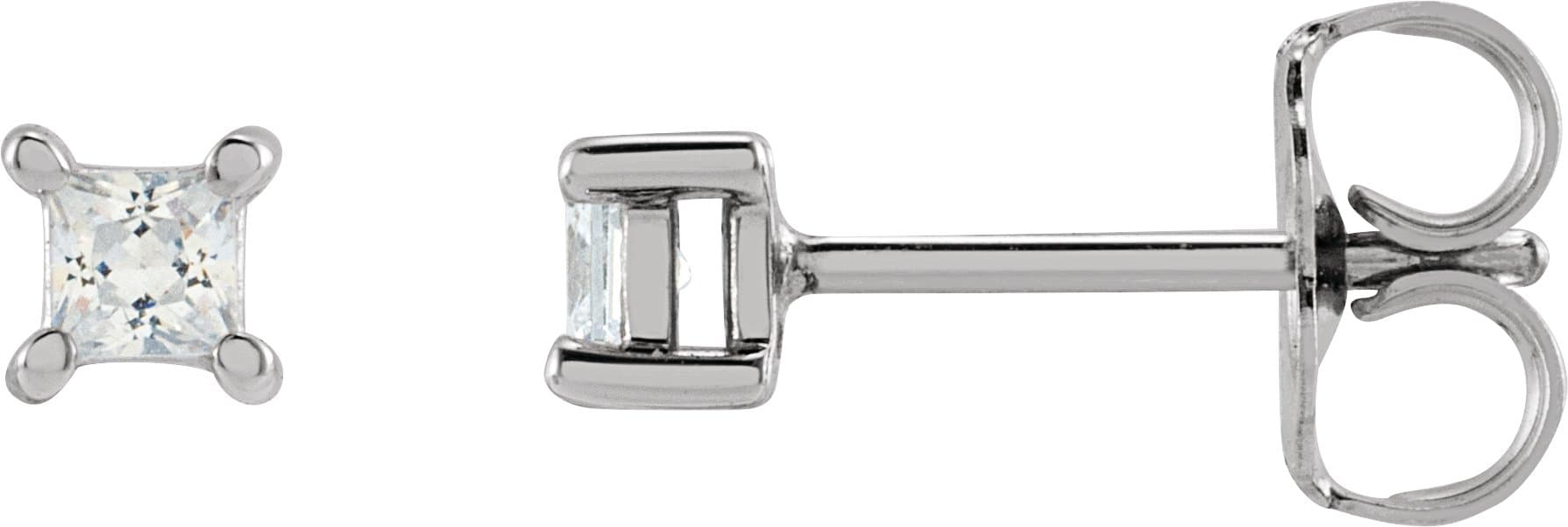 14K Rose 2 mm Square 1/10 CTW Lab-Grown Diamond Earrings