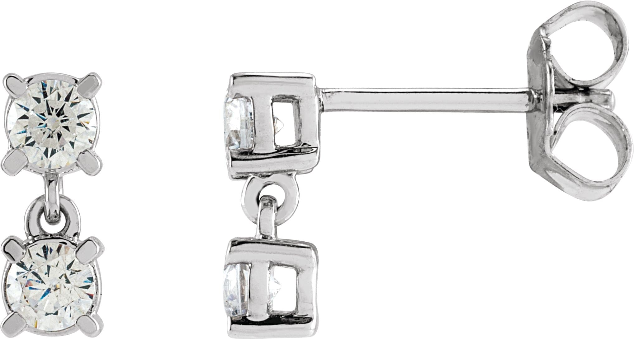 14K Rose 1/2 CTW Lab-Grown Diamond Two-Stone Earrings