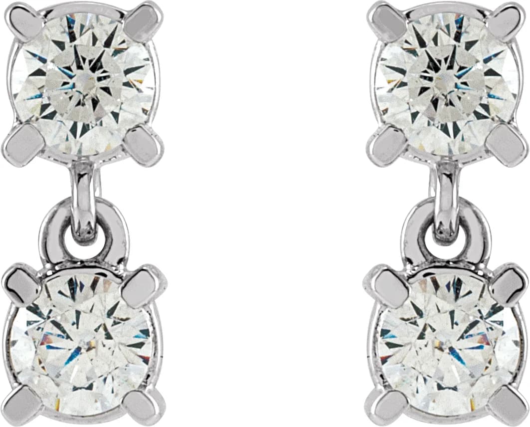 Lab-Grown Diamond Two-Stone Earrings, view 3