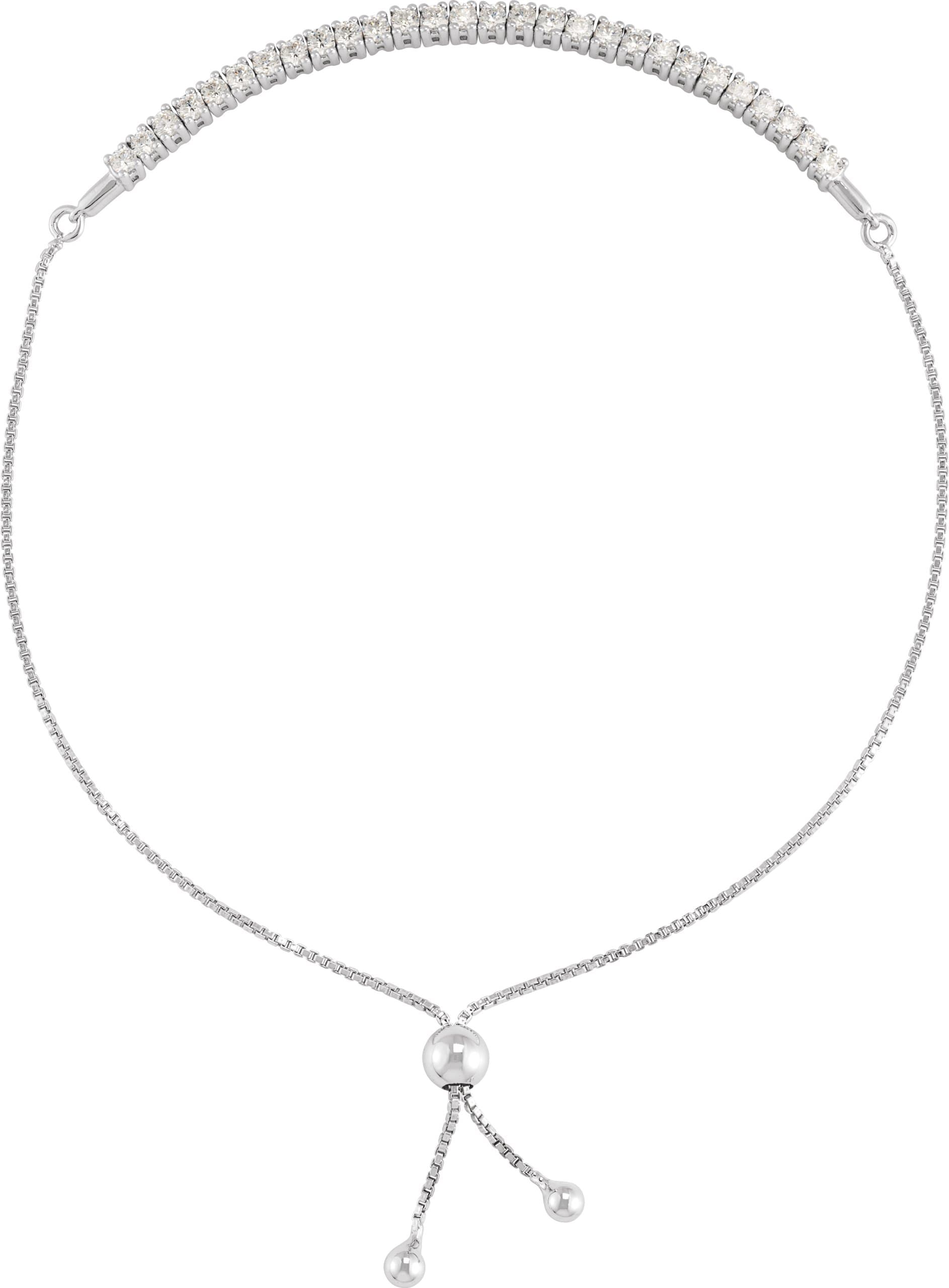 14K Rose 1 CTW Lab-Grown Diamond Bolo 9 1/2" Bracelet