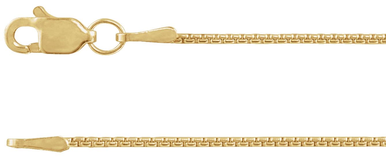 14K Rose 1 mm Rounded Box 20 Chain