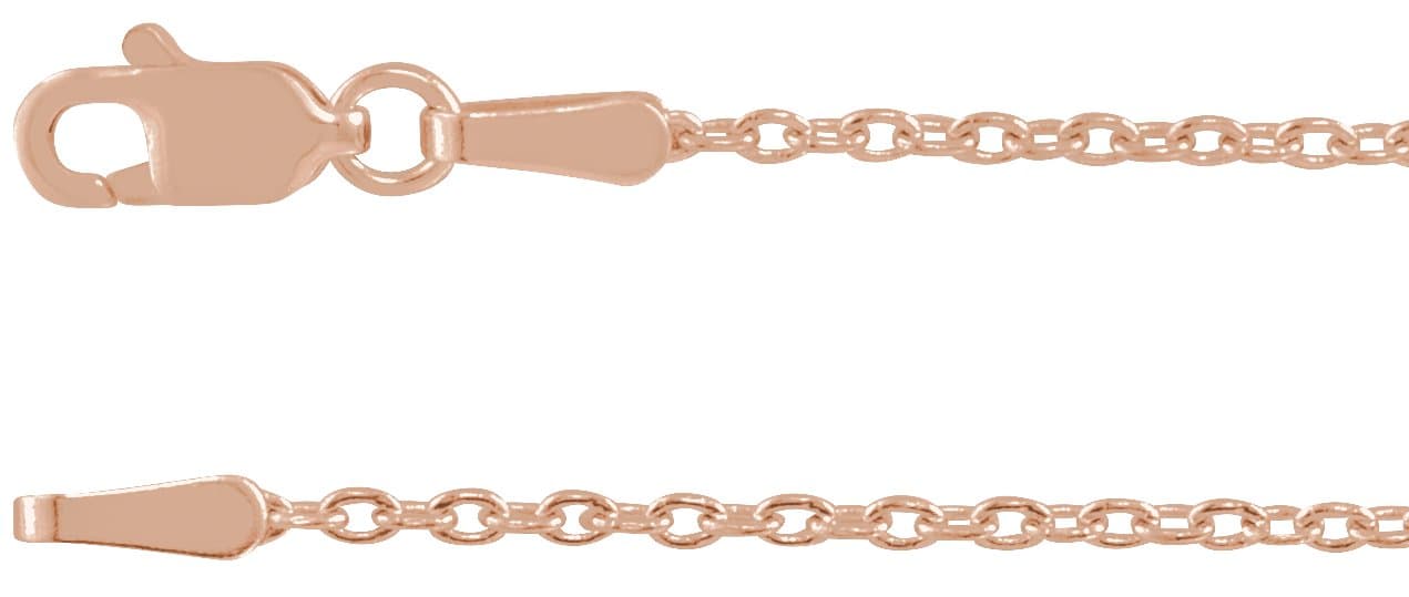 14K Rose 1.4 mm Cable 20 Chain