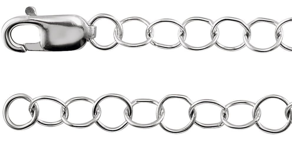 14K White 3.5 mm Round Cable 16 Chain