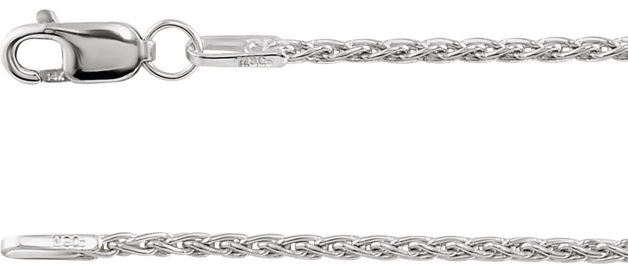 14K White 1.25 mm Wheat 20 Chain