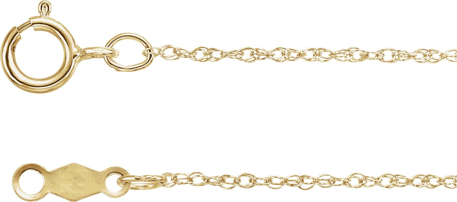 10K Rose .85 mm Rope 16 Chain