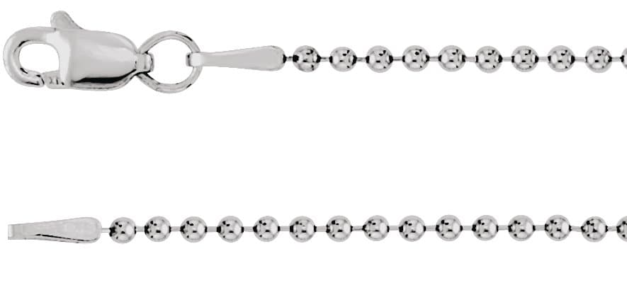 14K Rose 1.5 mm Hollow Bead 16 Chain