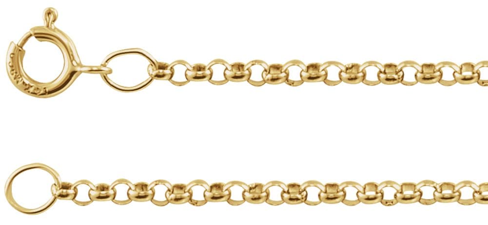14K Rose 1.5 mm Rolo 16 Chain