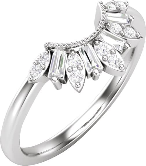 14K Rose 1/5 CTW Natural Diamond Contour Band