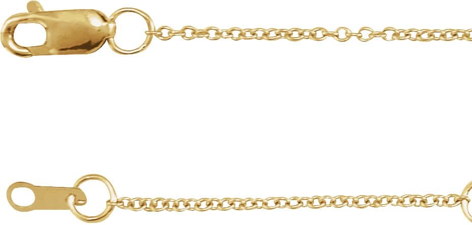 14K Rose 1 mm Adjustable Cable 6 1/2-7 1/2" Chain
